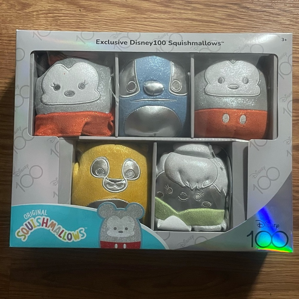 NEW Disney 100 years collection 5 Squishmallows box set Mickey Minnie Stitch